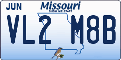 MO license plate VL2M8B