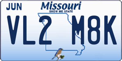 MO license plate VL2M8K