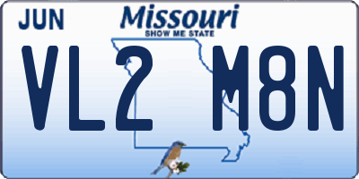 MO license plate VL2M8N
