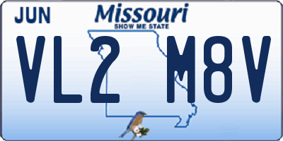MO license plate VL2M8V