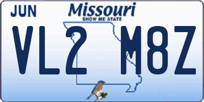 MO license plate VL2M8Z