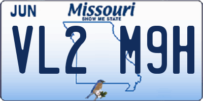 MO license plate VL2M9H