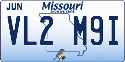 MO license plate VL2M9I