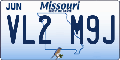 MO license plate VL2M9J