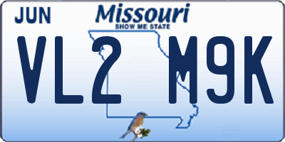 MO license plate VL2M9K