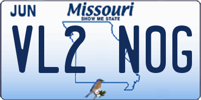 MO license plate VL2N0G