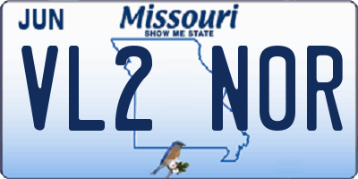 MO license plate VL2N0R