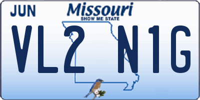 MO license plate VL2N1G