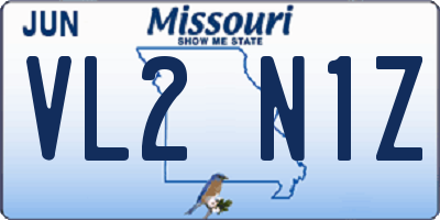 MO license plate VL2N1Z