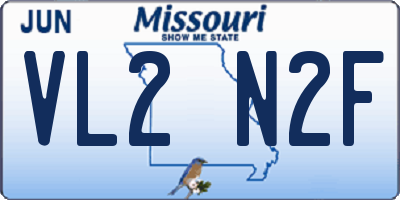 MO license plate VL2N2F