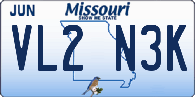 MO license plate VL2N3K
