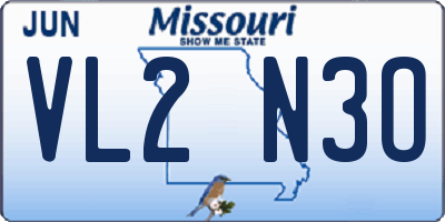 MO license plate VL2N3O