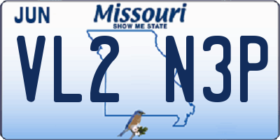 MO license plate VL2N3P