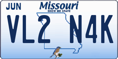MO license plate VL2N4K