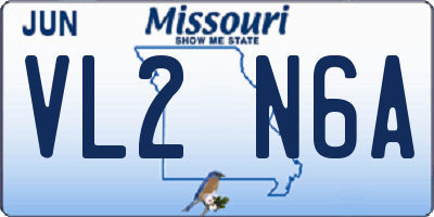 MO license plate VL2N6A