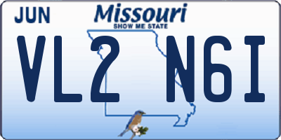 MO license plate VL2N6I