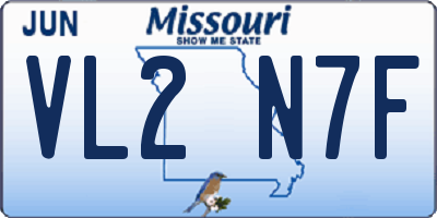 MO license plate VL2N7F