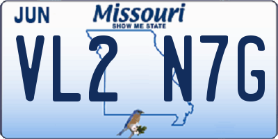 MO license plate VL2N7G