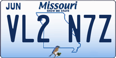 MO license plate VL2N7Z