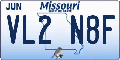 MO license plate VL2N8F