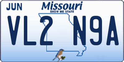 MO license plate VL2N9A