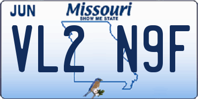 MO license plate VL2N9F