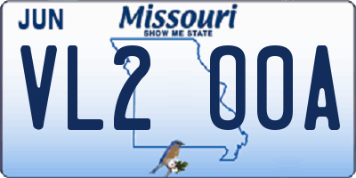 MO license plate VL2O0A