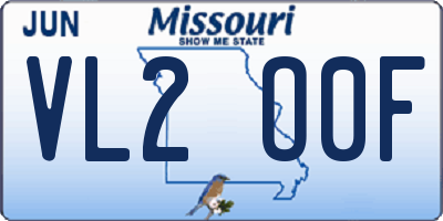 MO license plate VL2O0F