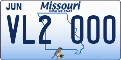 MO license plate VL2O0O