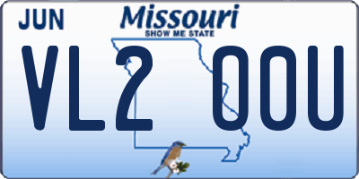 MO license plate VL2O0U
