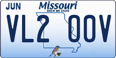 MO license plate VL2O0V