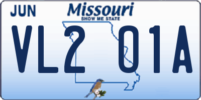MO license plate VL2O1A