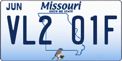 MO license plate VL2O1F