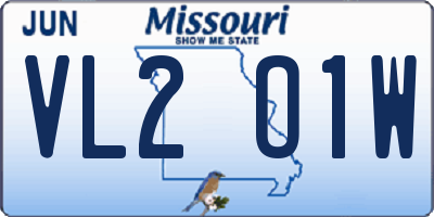 MO license plate VL2O1W