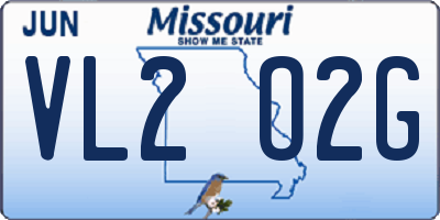 MO license plate VL2O2G