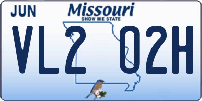 MO license plate VL2O2H