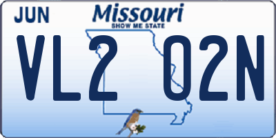 MO license plate VL2O2N