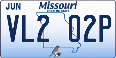 MO license plate VL2O2P