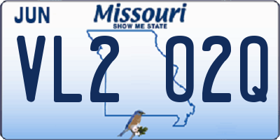 MO license plate VL2O2Q