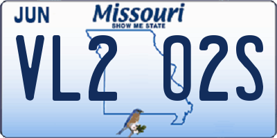 MO license plate VL2O2S