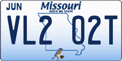 MO license plate VL2O2T