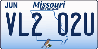 MO license plate VL2O2U