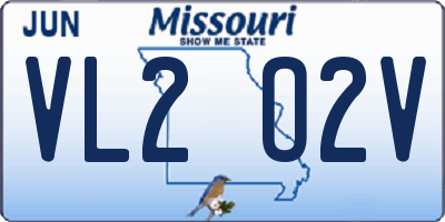 MO license plate VL2O2V