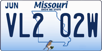 MO license plate VL2O2W