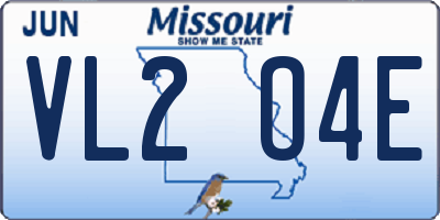 MO license plate VL2O4E