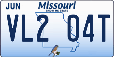 MO license plate VL2O4T