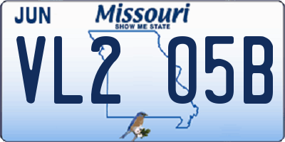 MO license plate VL2O5B
