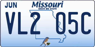 MO license plate VL2O5C