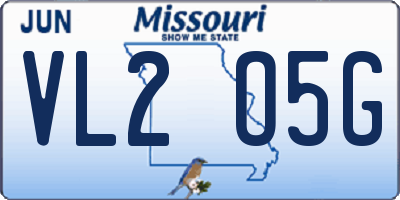 MO license plate VL2O5G