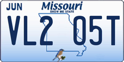 MO license plate VL2O5T